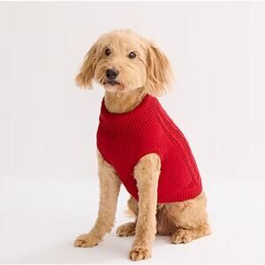 St. John's Bark Red Cable Knit Dog Sweater Size Medium